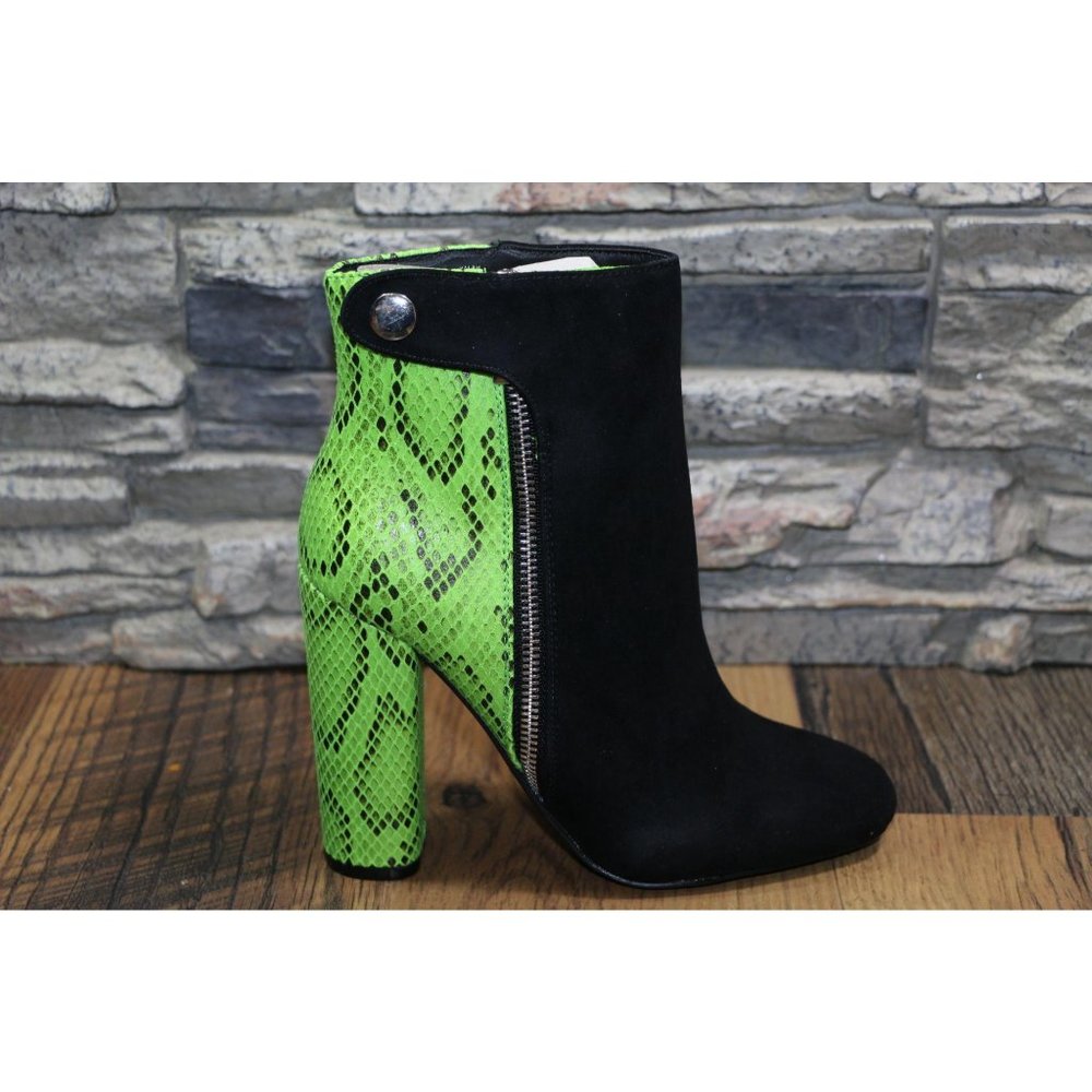 Yalah Side Zip Bootie Black/Lime Size 7 - Picture 3 of 9